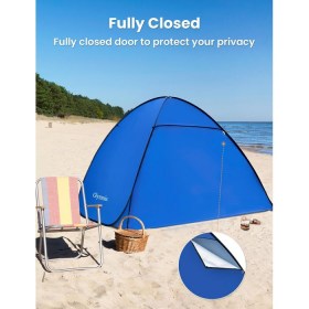 Strandmuschel Pop Up Strandzelt Strand Zelt mit Reißverschlusstür UV-Schutz 50+ 3